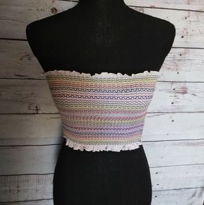 Forever 21 rainbow colored tube top size XS